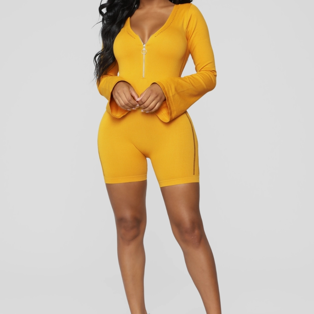 Back To Back Romper - Mustard